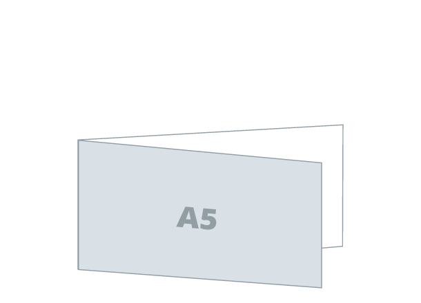 Einladungskarte 2 x A5 - Standard: 420x148 / 210x148 mm - Einbruchfalz (D4)