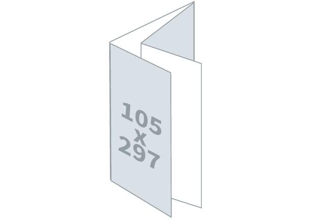 Falzflyer 1/4 A3 - 3D Foil: 414x297 / 105x297 mm - Parallel fold (D2)