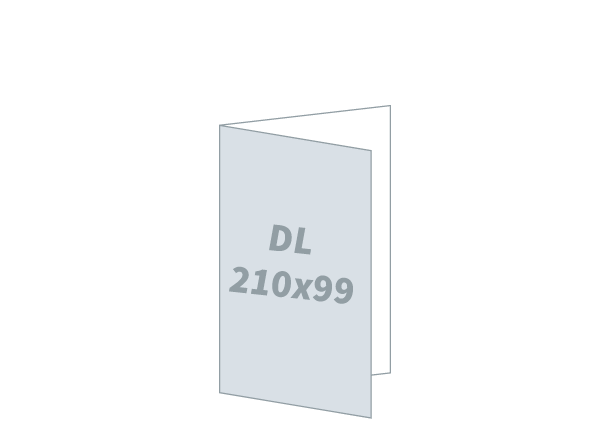 Einladungskarte 2 x 1/3 A4 - Premium: 198x210 / 99x210 mm - Einbruchfalz (D6)