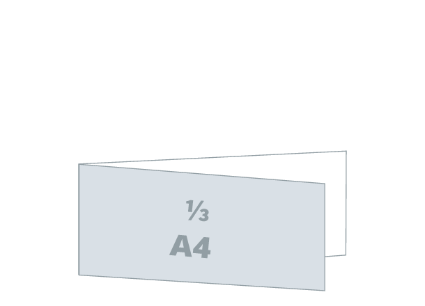 Einladungskarte 2 x 1/3 A3 - Premium: 420x99 / 210x99 mm - Einbruchfalz (D6)