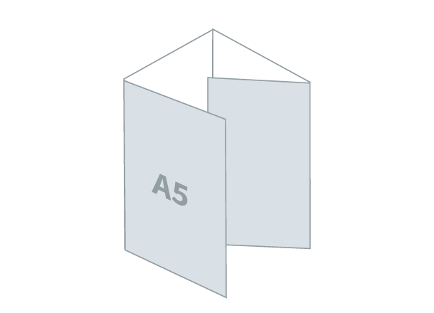 Faltblatt 4 x A5 - Standard: 583x210 / 148x210 mm - Roll fold (D2)