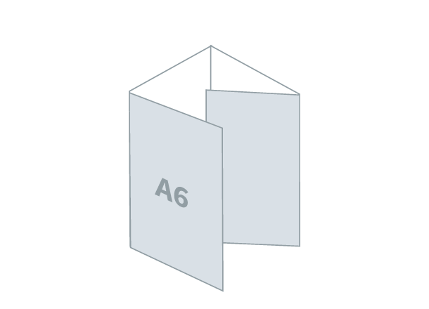 Faltblatt 4 x A6 - Standard: 411x148 / 105x148 mm - Roll fold (D4)