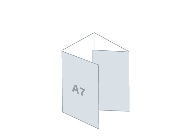 Faltblatt 4 x A7 - Standard: 287x105 / 74x105 mm - Roll fold (D8)