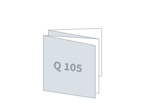 Falzflyer 4 x Q-105 - Standard: 420x105 / 105x105 mm - W fold (D6)