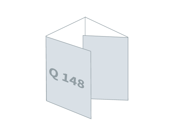 Faltblatt 4 x Q-148 - Standard: 583x148 / 148x148 mm - Roll fold (D3)