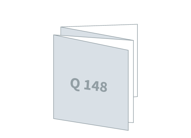 Falzflyer 4 x Q-148 - Standard: 592x148 / 148x148 mm - W fold (D3)