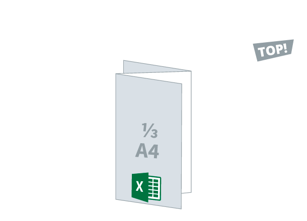 Falzflyer 3 x 1/3-A4 - VDP: 297x210 / 99x210 mm - Zickzackfalz (D4)