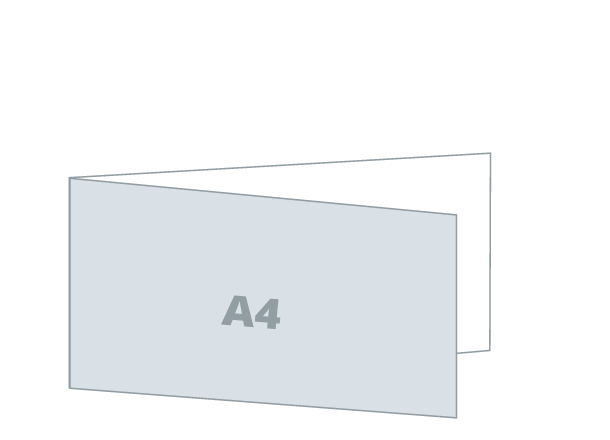 Falzflyer 2 x A4 - 3D UV Spot: 594x210 / 297x210 mm - Einbruchfalz (D2)