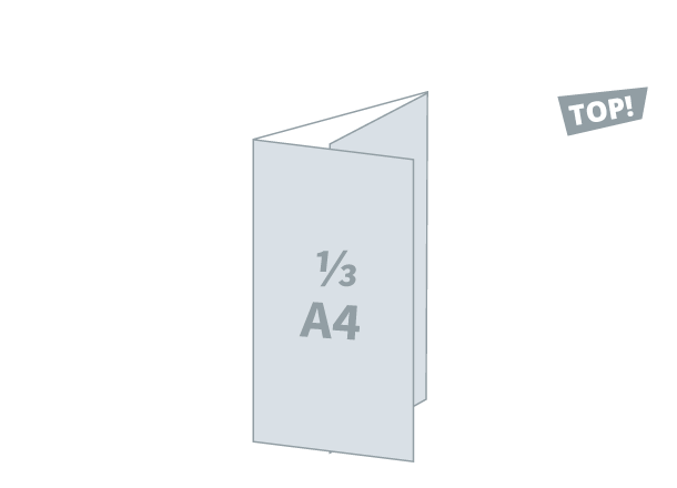 Einladungskarte 3 x 1/3 A4 - Standard: 297x210 / 99x210 mm - Wickelfalz (D4)