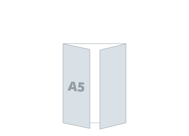 Falzflyer A5 - 3D UV Spot: 295x210 / 148x210 mm - Fensterfalz (D4)