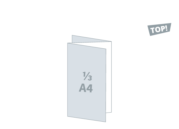 Falzflyer 3 x 1/3 A4 - 3D UV Spot: 297x210 / 99x210 mm - Zickzackfalz (D4)