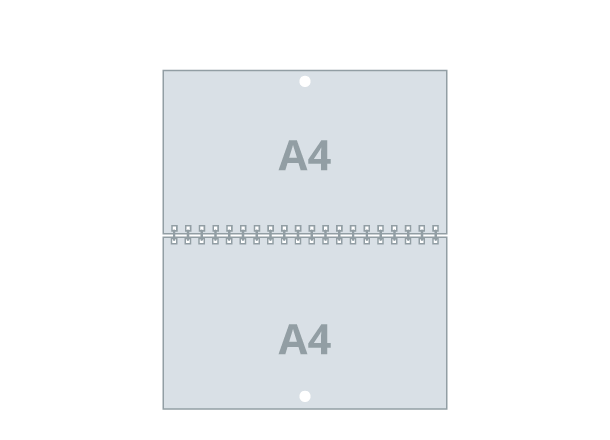 Wandkalender A4: 297x210 mm - Quer, Wire-O-Bindung (D4)