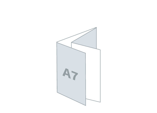Falzflyer A7 - 3D Foil: 290x105 / 74x105 mm - Parallel fold (D8)