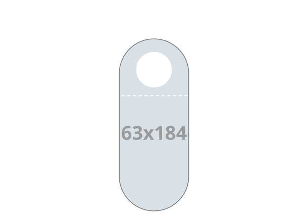 Doorhangers: 63x184 mm (D16)