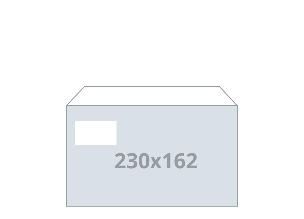 Briefumschlag C5: 230x162 mm, Fenster links (D)