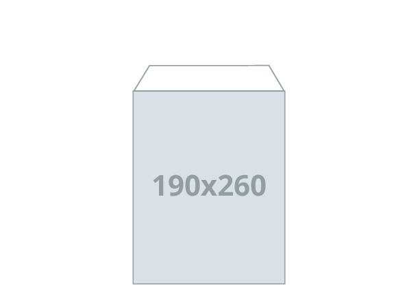 Briefumschlag - tasche B5: 190x260 mm, ohne Fenster (D)