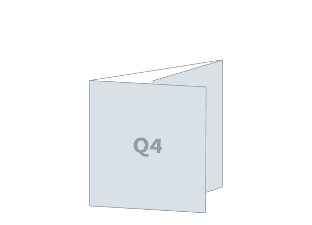 Faltblatt 3 x Q4 - Standard: 628x210 / 210x210 mm - Wickelfalz (D2)