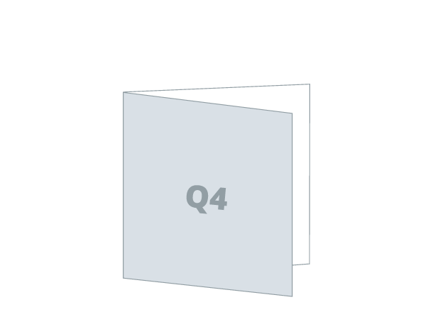 Einladungskarte 2 x Q4 - Standard: 420x210 / 210x210 mm - Einbruchfalz (D3)