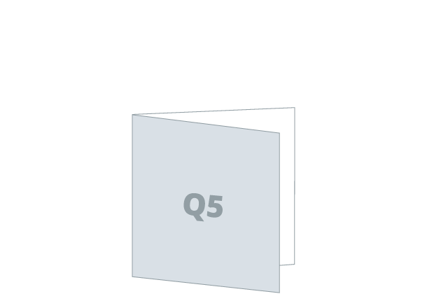 Einladungskarte 2 x Q5 - Hot foil: 296x148 / 148x148 mm - Einbruchfalz (D)