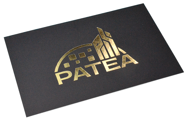 Druck von Visitenkarten Hot Foil Emboss Reliefdruck Goldfolie