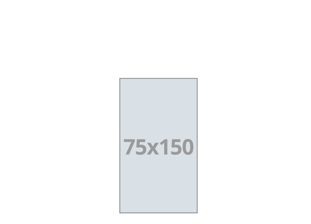 Schreibblock: 75x150 mm, geklebt (D24)