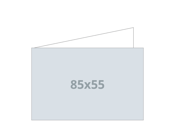 Klappvisitenkarten - Standard: 170x55 / 85x55 mm - V Falz (D24)