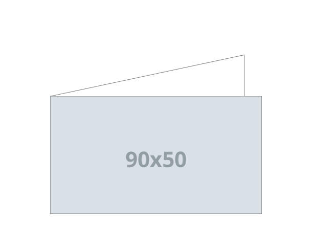 Klappvisitenkarten - 3D Foil: 180x50 / 90x50 mm - V Falz (D20)