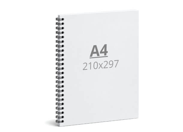 Notizbuch A4: 210x297 / 420x297 mm, Wire-O-Bindung (D4)