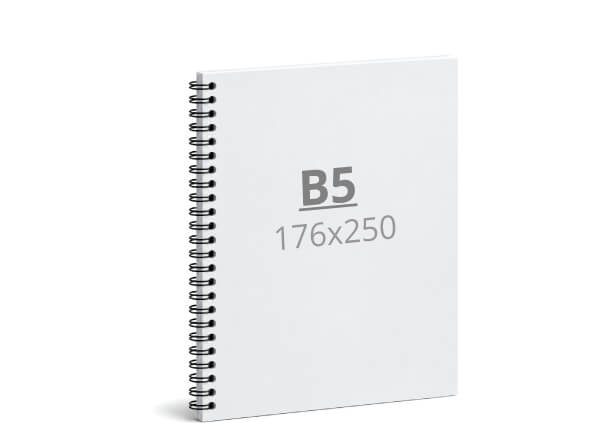 Notizbuch B5: 176x250 / 352x250 mm, Wire-O-Bindung (D8X)