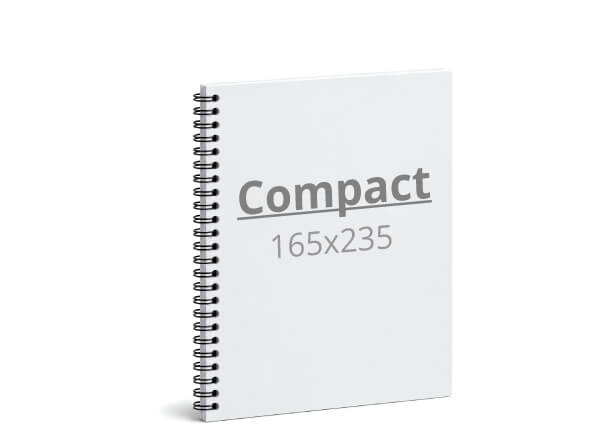 Notizbuch Compact: 165x235 / 330x235 mm, Wire-O-Bindung (D8)