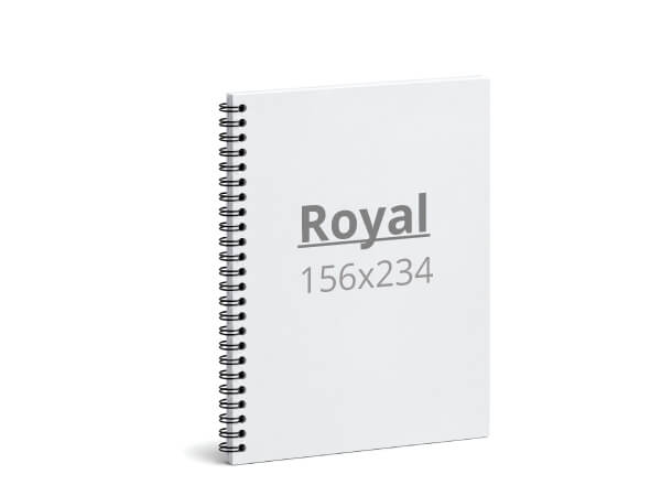 Notizbuch Royal: 156x234 / 312x234 mm, Wire-O-Bindung (D8)